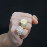 GL Square Round Ice Out Moissanite 925 Sterling Silver Ring